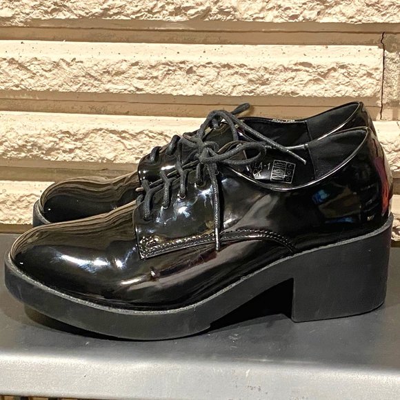Bella Marie Shoes - Bella Marie patent tie-up loafers